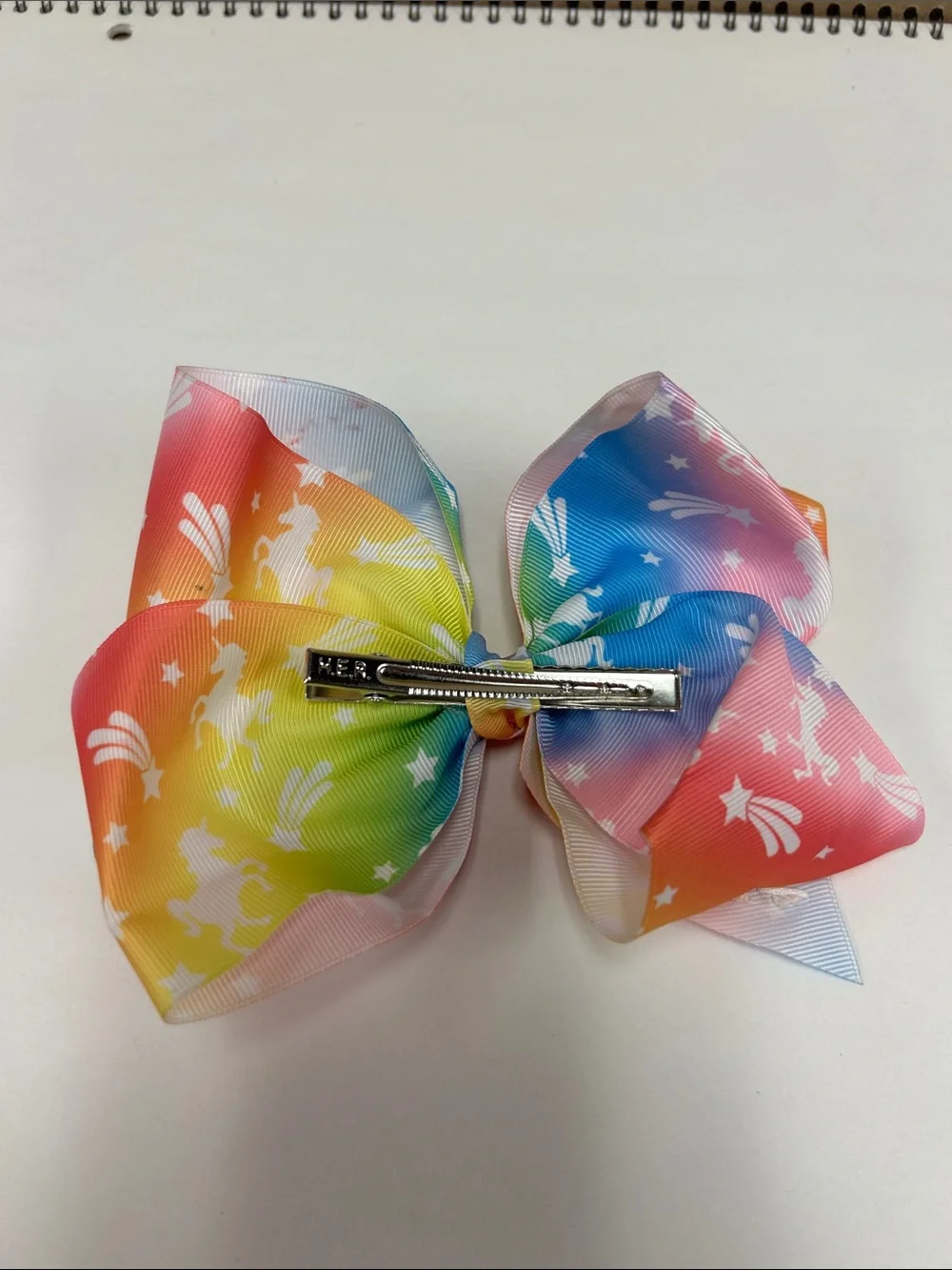 JoJo Siwa Rainbow Unicorn Bow Hair Clip - Pink Blue Green Yellow Orange